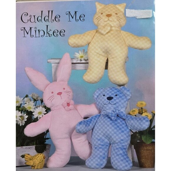 Cotton Ginnys Cuddle Me Minkee Animal Babies Cat Bear Bunny 12 Inch 16 Inch New - Picture 1 of 6